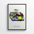 Lando Norris 2019 Helmet F1 Art, F1 Gift, Formula 1, Racing Helmet, Mclaren - Poster | Canvas Wall Art Print
