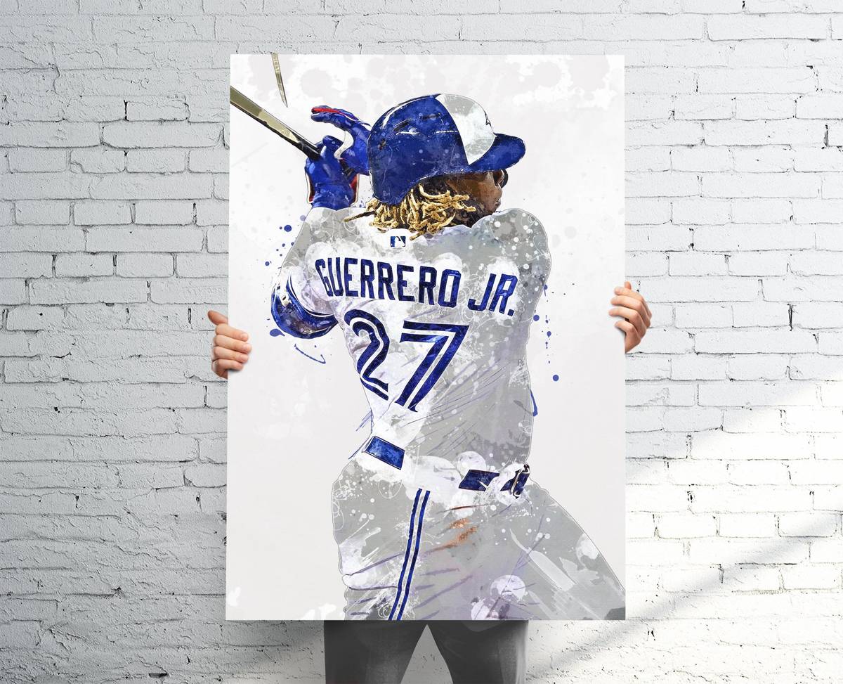 Vladimir Guerrero Jr Toronto Blue Jays Sports Art, Baseball, Kids Sports Decor, Birthday Gift – Poster | Canvas Wall Art Print