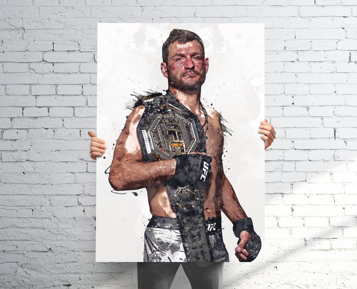 Stipe Miocic Ufc Champion Sports Art Print, Ufc Mma, Sports Decor – Poster | Canvas Wall Art Print