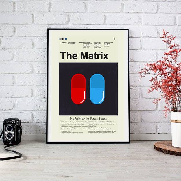 The Matrix Mid-Century Modern Inspired Print - Poster | Canvas Wall Art Print