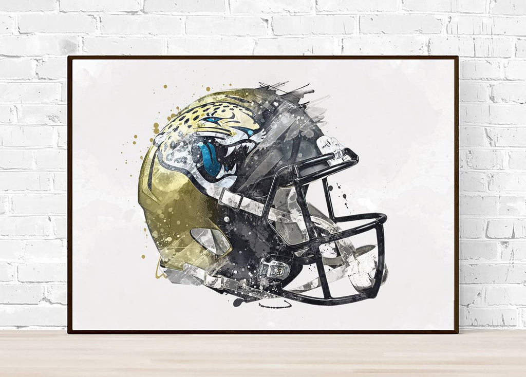 Jacksonville Jaguars Helmet - Sports Art Decor - Football Helmet Art – Poster | Canvas Wall Art Print