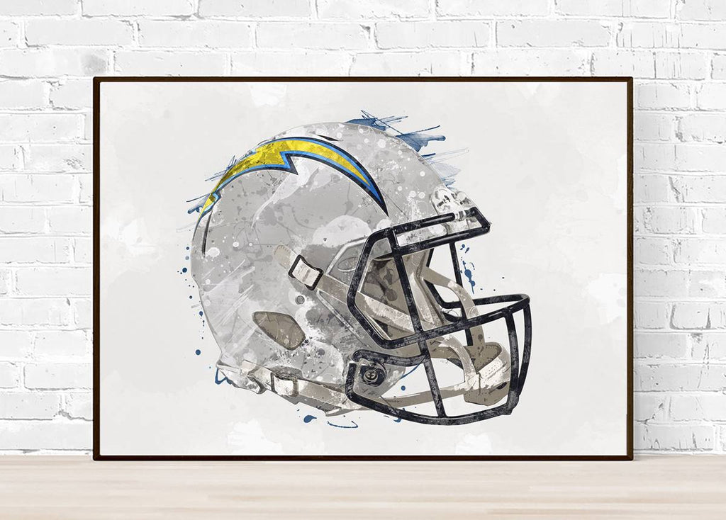 Los Angeles Chargers Helmet - Sports Art Decor - Football Helmet Art – Poster | Canvas Wall Art Print