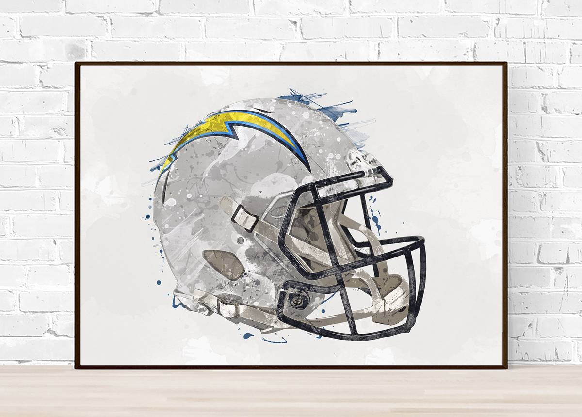 Los Angeles Chargers Helmet - Sports Art Decor - Football Helmet Art – Poster | Canvas Wall Art Print