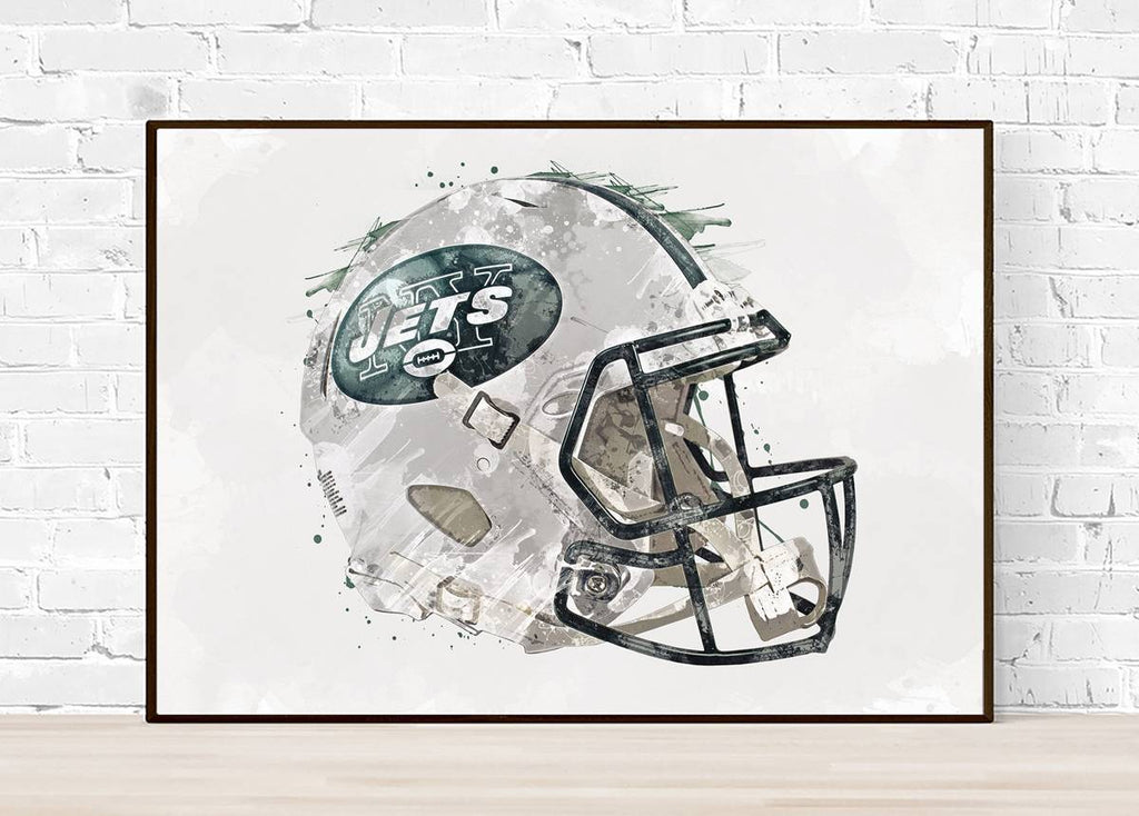 New York Jets Helmet - Sports Art Decor - Football Helmet Art – Poster | Canvas Wall Art Print