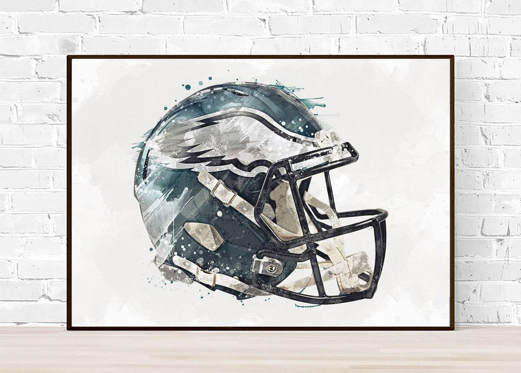 Philadelphia Eagles Helmet - Sports Room Decor - Football Helmet Art – Poster | Canvas Wall Art Print