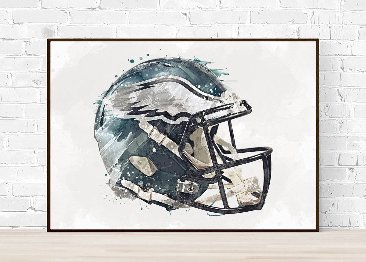 Philadelphia Eagles Helmet - Sports Room Decor - Football Helmet Art – Poster | Canvas Wall Art Print