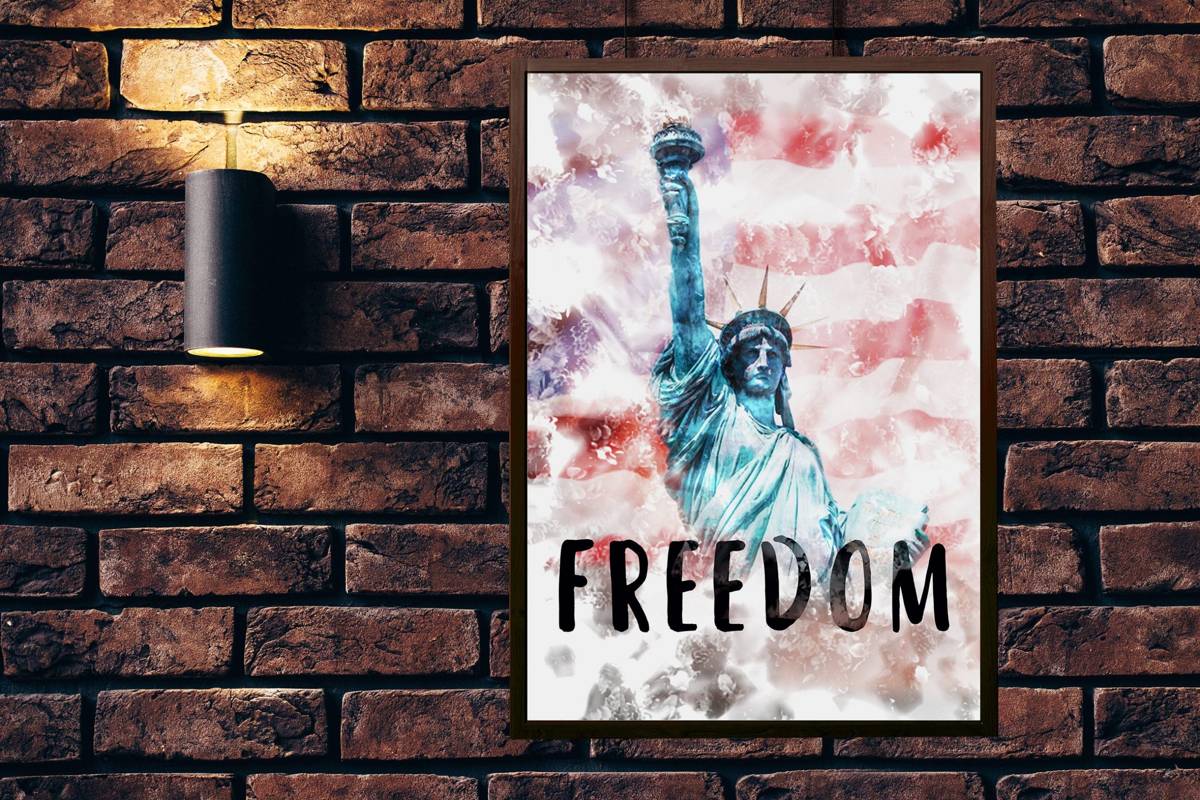 Freedom Wall Art. The Statue Of Liberty Decor. New York City. - Poster | Canvas Wall Art Print