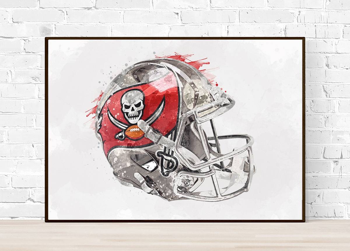 Tampa Bay Buccaneers Helmet - Sports Room Decor - Football Helmet Art – Poster | Canvas Wall Art Print
