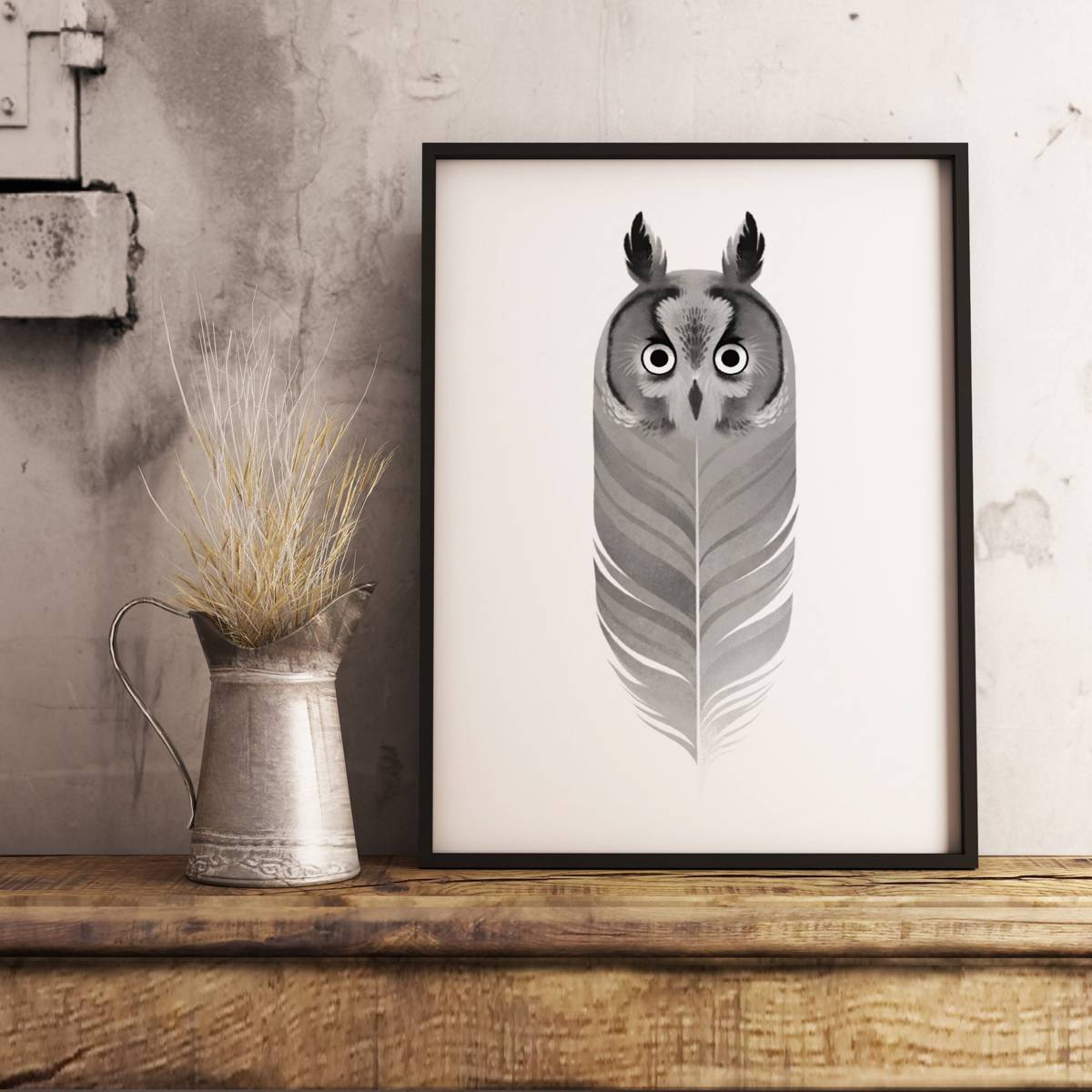 Black And White Owl. Owlss. Modern Print. Bird. - Poster | Canvas Wall Art Print