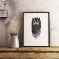 Owl Wall Art. Black And Whites. Modern Print. Bird. - Poster | Canvas Wall Art Print