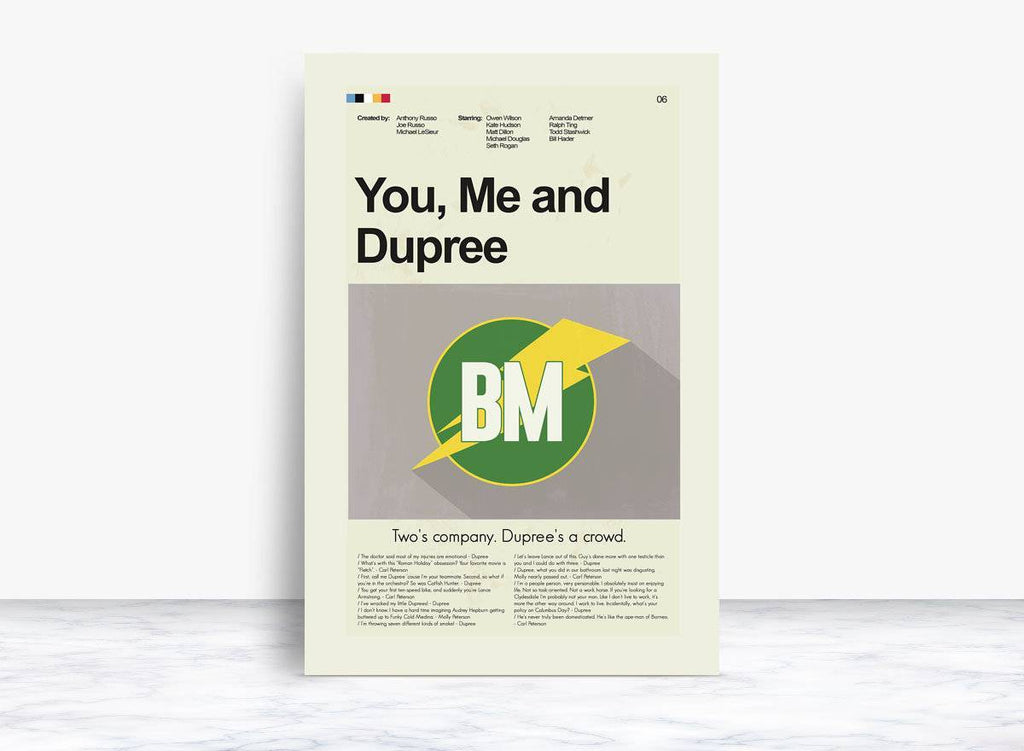 You, Me And Dupree Mid-Century Modern Inspired Print - Poster | Canvas Wall Art Print