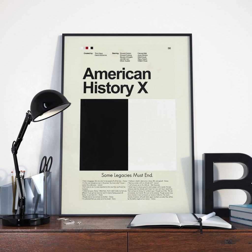 American History X Mid-Century Modern Inspired Print - Poster | Canvas Wall Art Print