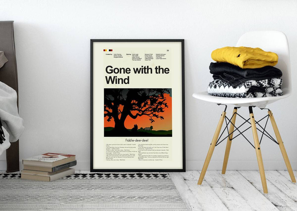 Gone With The Wind Mid-Century Modern Inspired Print - Poster | Canvas Wall Art Print