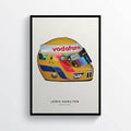 Lewis Hamilton 2008 Helmet F1 Art, F1 Gift, Formula 1, Racing Helmet, Mercedes - Poster | Canvas Wall Art Print