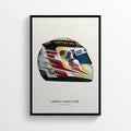 Lewis Hamilton 2015 Helmet F1 Art, F1 Gift, Formula 1, Racing Helmet, Mercedes - Poster | Canvas Wall Art Print