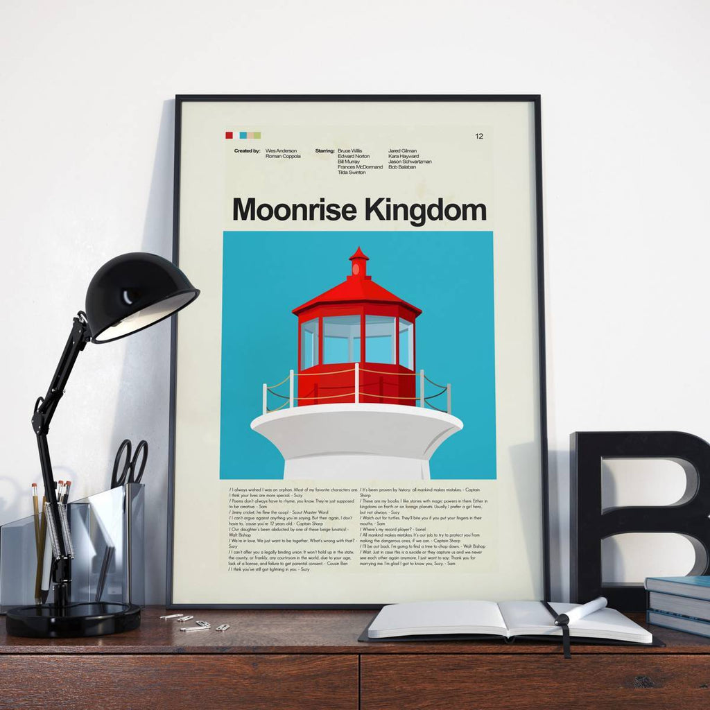 Moonrise Kingdom Mid-Century Modern Inspired Print - Poster | Canvas Wall Art Print
