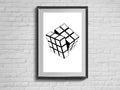Rubics Cube Print. Scandinavian. Rubik'S Wall Art. Modern Living Room Minimalist Picture. - Poster | Canvas Wall Art Print
