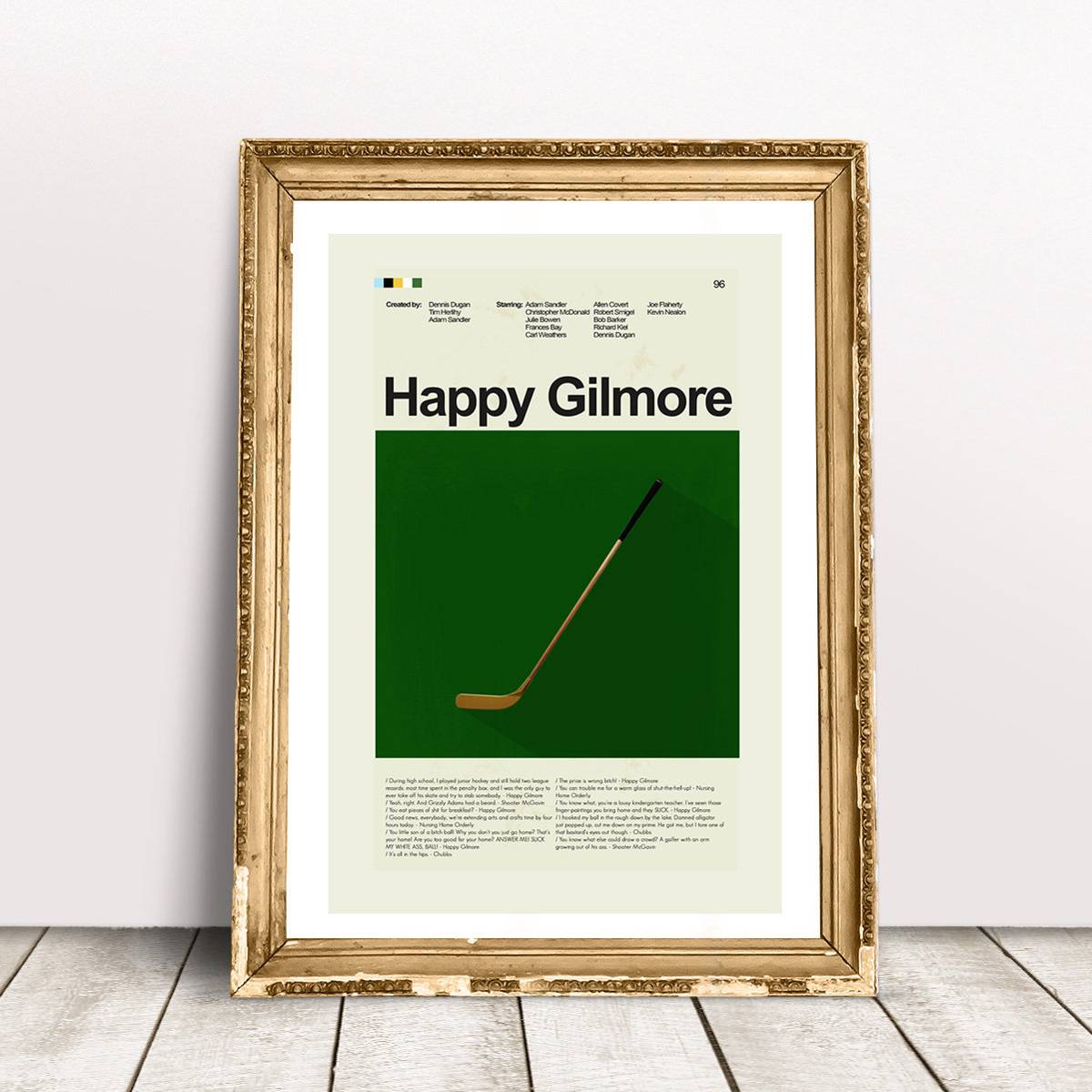 Happy Gilmore Mid-Century Modern Inspired Print - Poster | Canvas Wall Art Print
