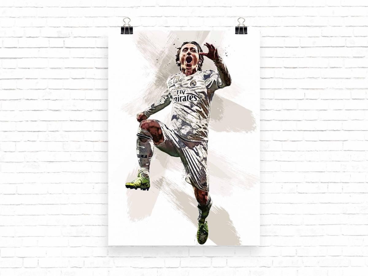 Luka Modric Modric Print Real Madrid Wall Art - Poster | Canvas Wall Art Print