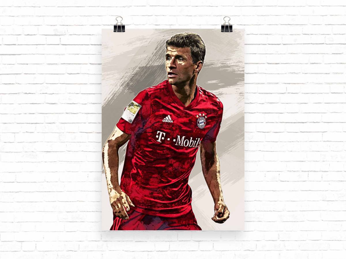 Thomas Muller Print Thomas Muller Bayern Munich - Poster | Canvas Wall Art Print
