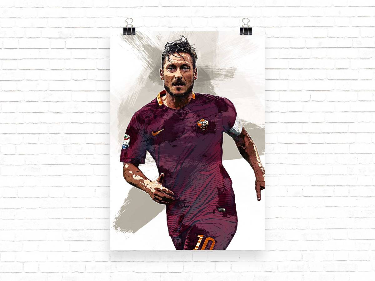 Francesco Totti Print Francesco Totti As Roma - Poster | Canvas Wall Art Print