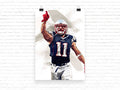 Julian Edelman Print Julian Edelman New England Patriots - Poster | Canvas Wall Art Print