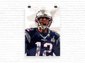 Tom Brady Print Tom Brady Kansas New England Patriots - Poster | Canvas Wall Art Print