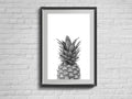 Pineapple Wall Art. Tropical Fruit Print. Kitchen Decor. Modern Home. - Poster | Canvas Wall Art Print