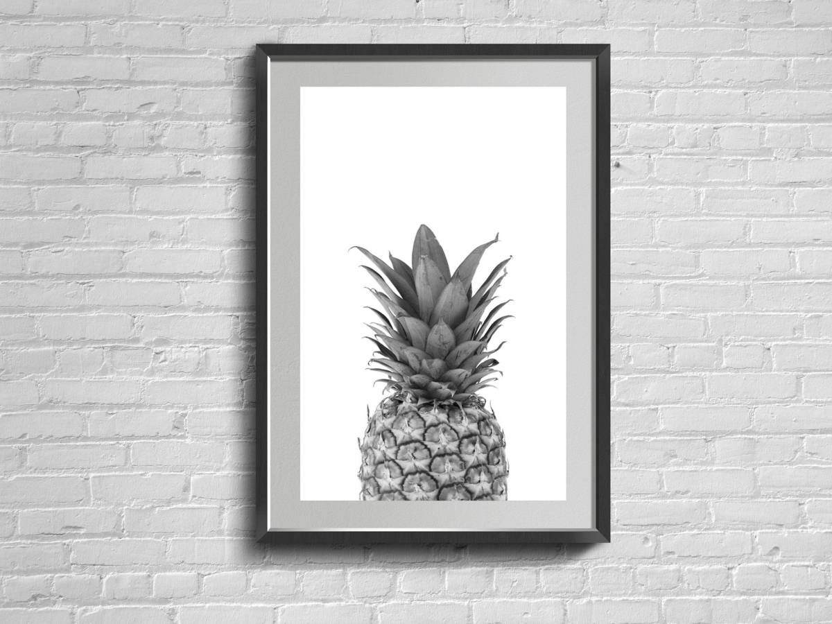 Pineapple Wall Art. Tropical Fruit Print. Kitchen Decor. Modern Home. - Poster | Canvas Wall Art Print