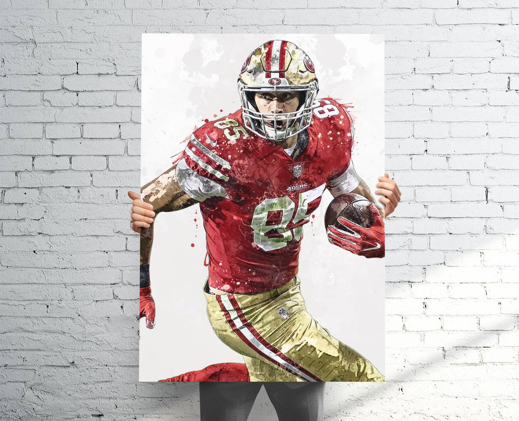 George Kittle San Francisco 49Ers Sports Art Print, Football, Sports Decor – Poster | Canvas Wall Art Print