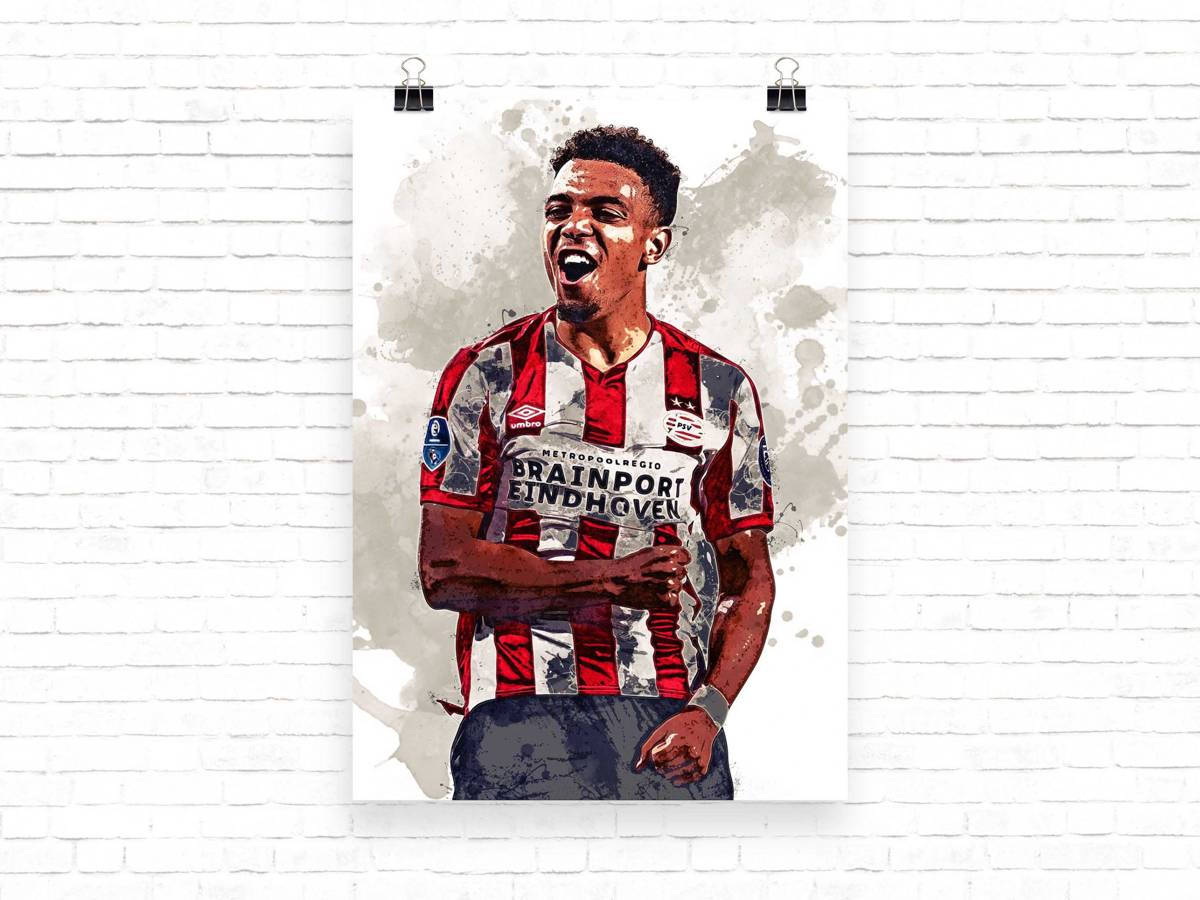 Donyell Malen Print Donyell Malen Psv Eindhoven - Poster | Canvas Wall Art Print