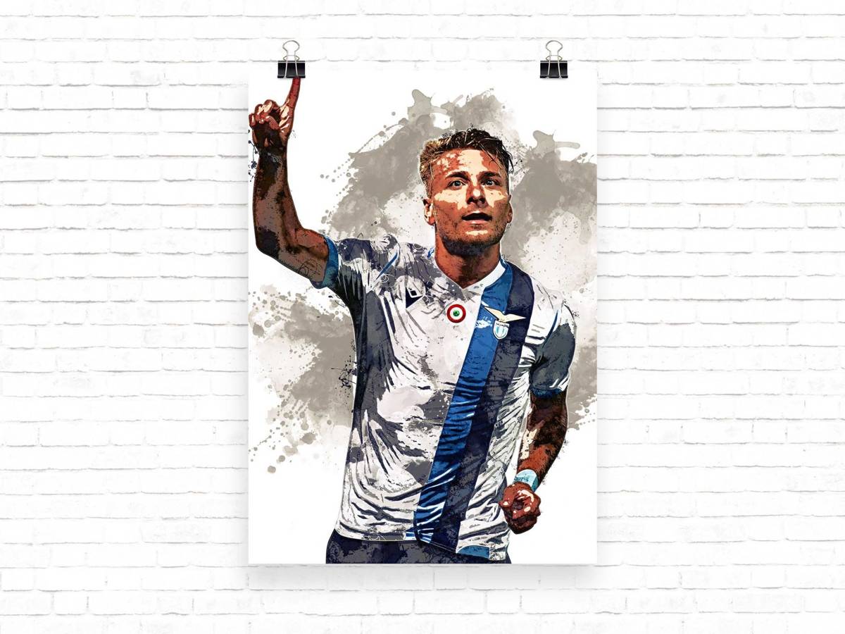 Ciro Immobile Printciro Immobile Lazio - Poster | Canvas Wall Art Print