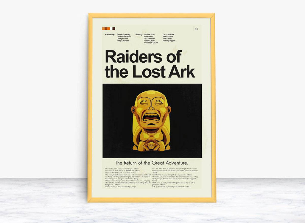 Raiders Of The Lost Ark Mid-Century Modern Inspired Print - Poster | Canvas Wall Art Print