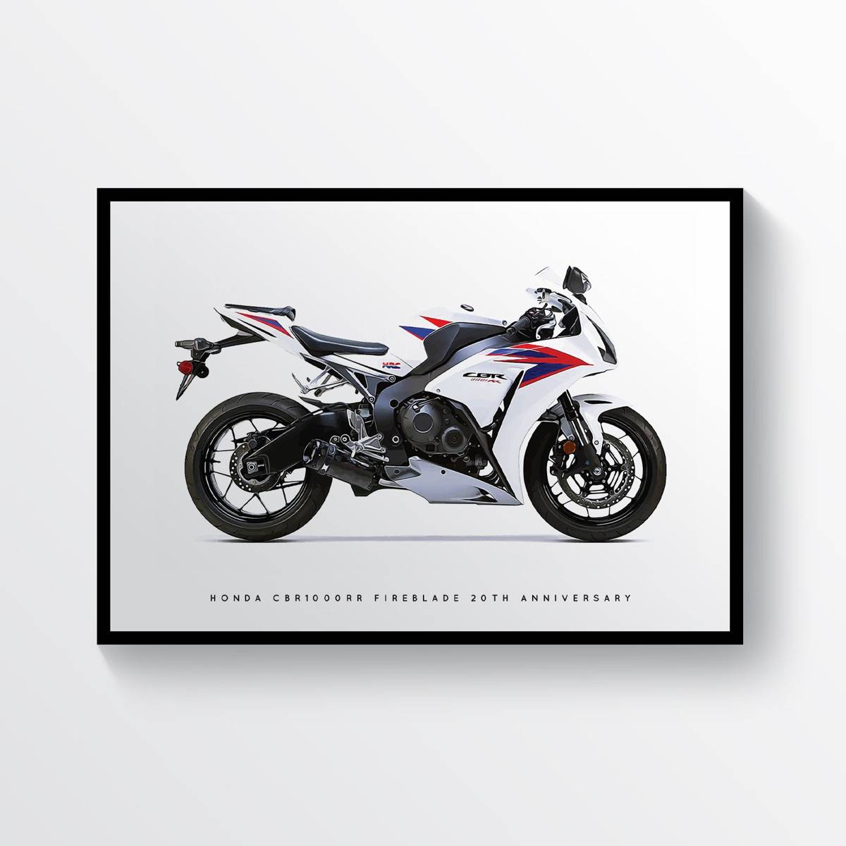 Honda Cbr1000Rr Fireblade 20Th Anniversary Motorcycle Print Sports Bike Motorbike - Poster | Canvas Wall Art Print