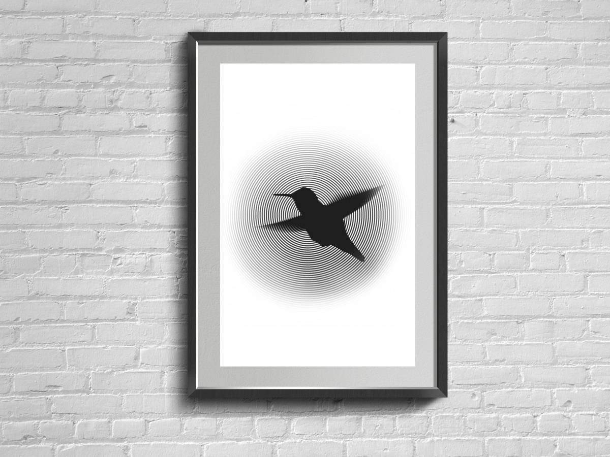 Hummingbird Modern Print. Bird Wall Art. Home. Colibri Abstraction. - Poster | Canvas Wall Art Print