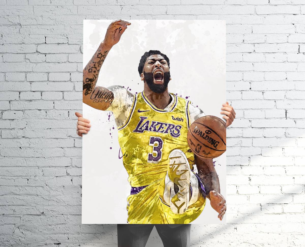 Anthony Davis Los Angeles Lakers - Canvas Print, Sports Art Print, Basketball, Sports Decor – Poster | Canvas Wall Art Print