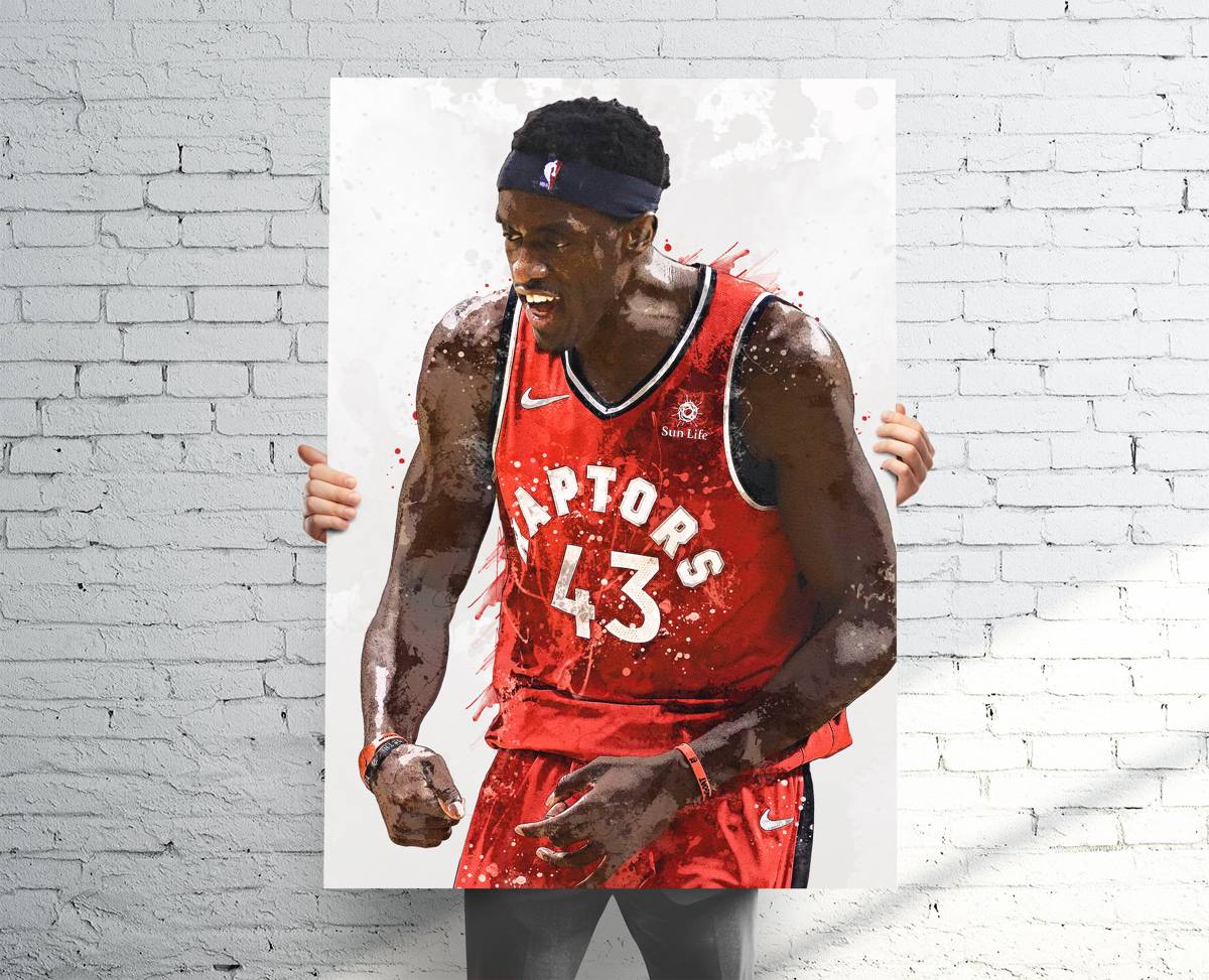 Pascal Siakam Toronto Raptors Sports Art Print, Basketball, Sports Decor – Poster | Canvas Wall Art Print