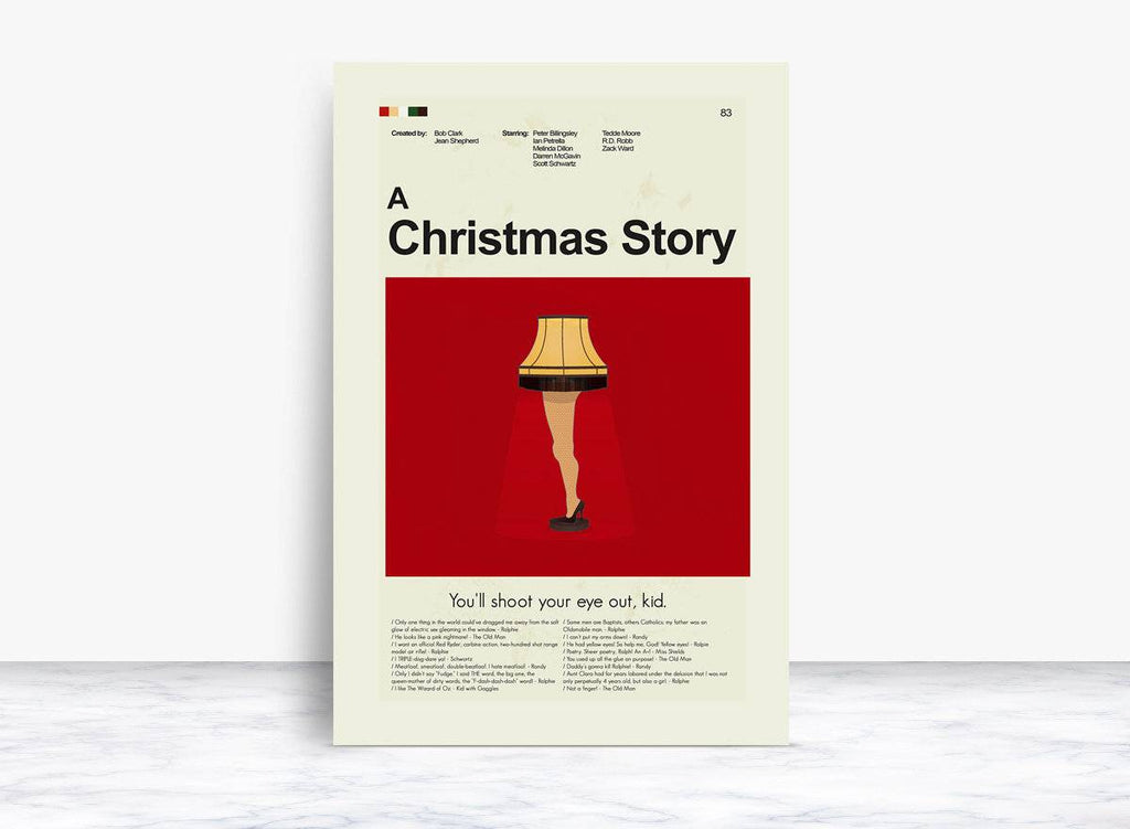 A Christmas Story Mid-Century Modern Inspired Print - Poster | Canvas Wall Art Print