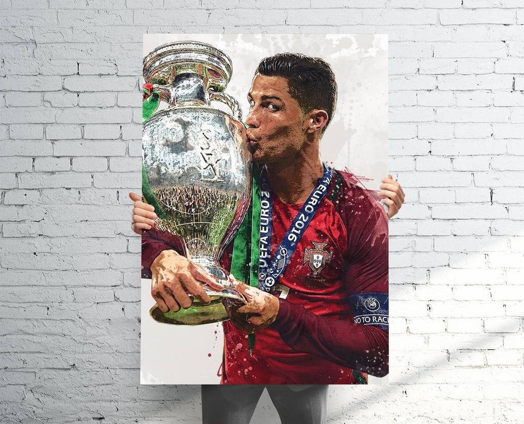 Cristiano Ronaldo European Cup Sports Art Print, Soccer/Football, Sports Decor – Poster | Canvas Wall Art Print