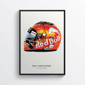 Max Verstappen 2019 Spa Orange Helmet F1 Art, F1 Gift, Formula 1, Racing Helmet, Mercedes - Poster | Canvas Wall Art Print