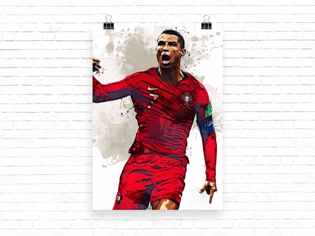 Cristiano Ronaldo Print Cristiano Ronaldo Portugal Wall Art - Poster | Canvas Wall Art Print