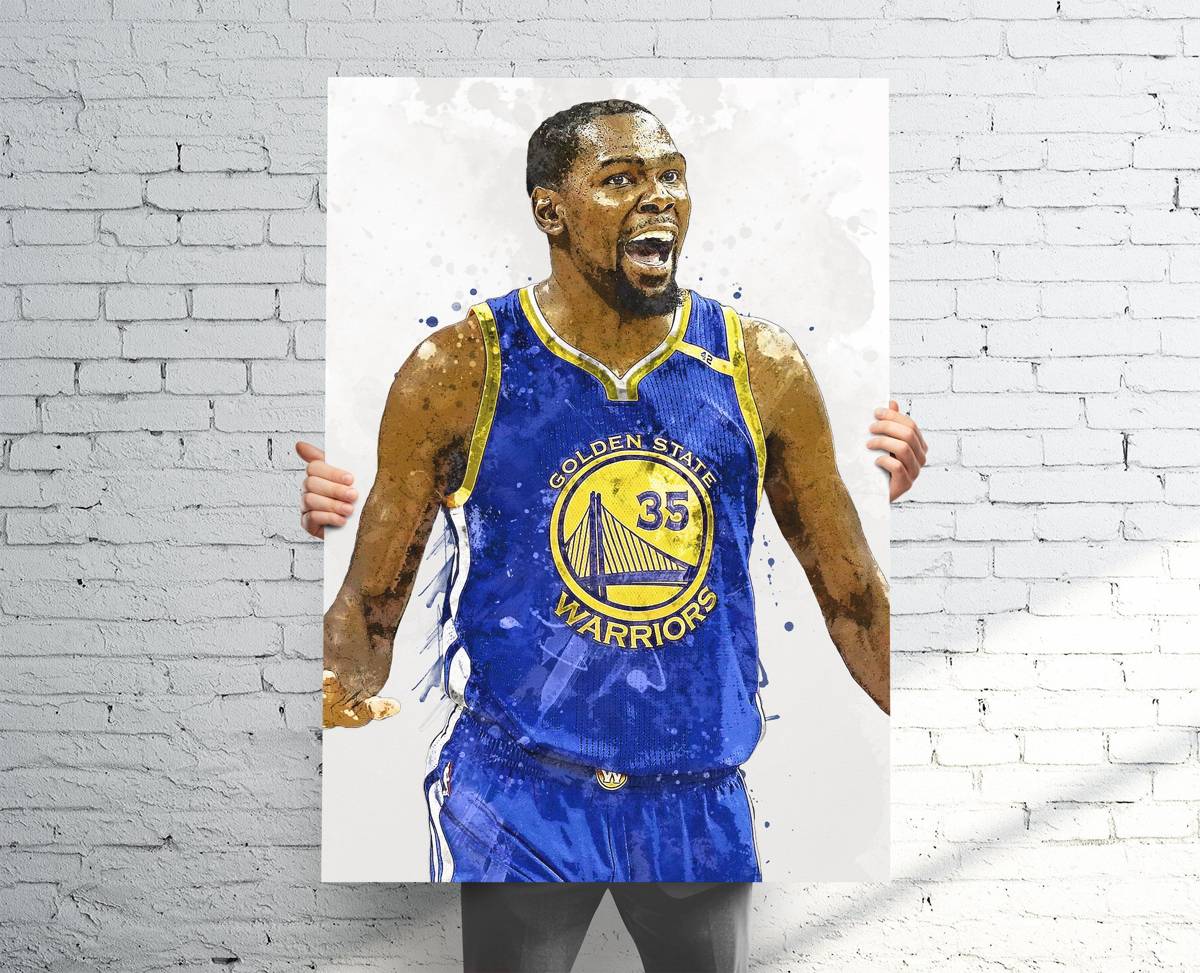 Kevin Durant Golden State Warriors Sports Art Print, Basketball, Sports Decor – Poster | Canvas Wall Art Print