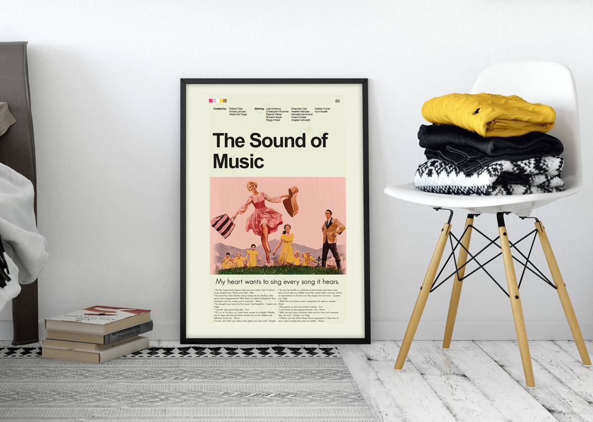 The Sound Of Music Mid-Century Modern Inspired Print - Poster | Canvas Wall Art Print