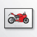 Ducati Panigale 889 Red Bike Bike Moto Gp Motorcycle Motorbike - Poster | Canvas Wall Art Print