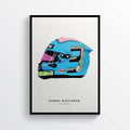 Daniel Ricciardo Left Side 2019 Helmet F1 Art, F1 Gift, Formula 1, Racing Helmet, Mercedes - Poster | Canvas Wall Art Print