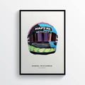 Daniel Ricciardo Front 2019 Helmet F1 Art, F1 Gift, Formula 1, Racing Helmet, Mercedes - Poster | Canvas Wall Art Print