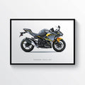 Kawasaki Ninja 400 Motorcycle Print Sports Bike Motorbike - Poster | Canvas Wall Art Print
