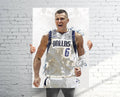 Kristaps Porzingis Dallas Mavericks (V2) Sports Art Print, Basketball, Sports Decor – Poster | Canvas Wall Art Print