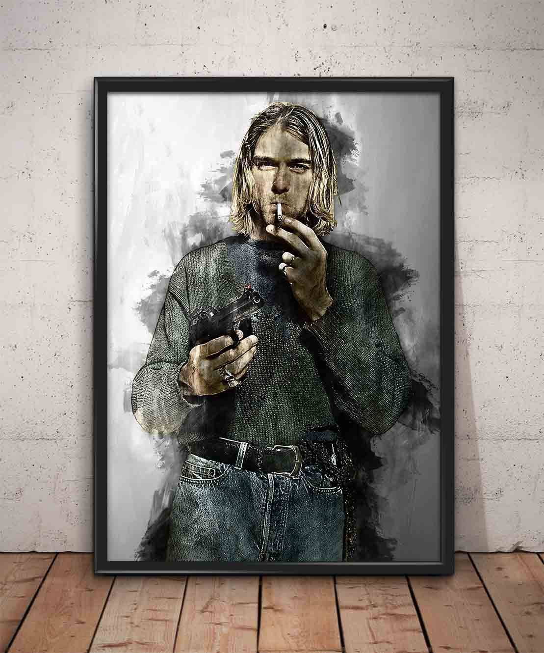 Kurt Cobain Print Kurt Cobain Wall Art - Poster | Canvas Wall Art Print