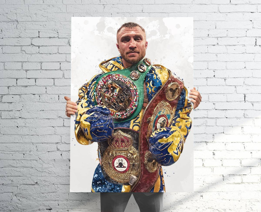 Vasyl Lomachenko Boxing Champion Sports Art Print, Boxing Fan, Sports Decor – Poster | Canvas Wall Art Print